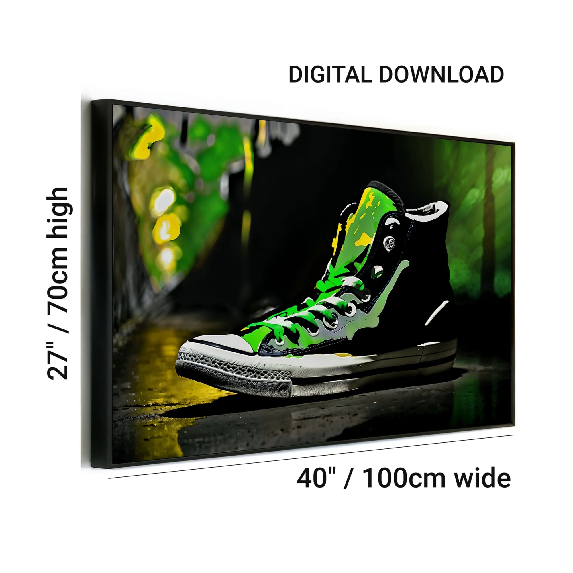 Urban Green High-Top Pump - Streetwear Wall Art