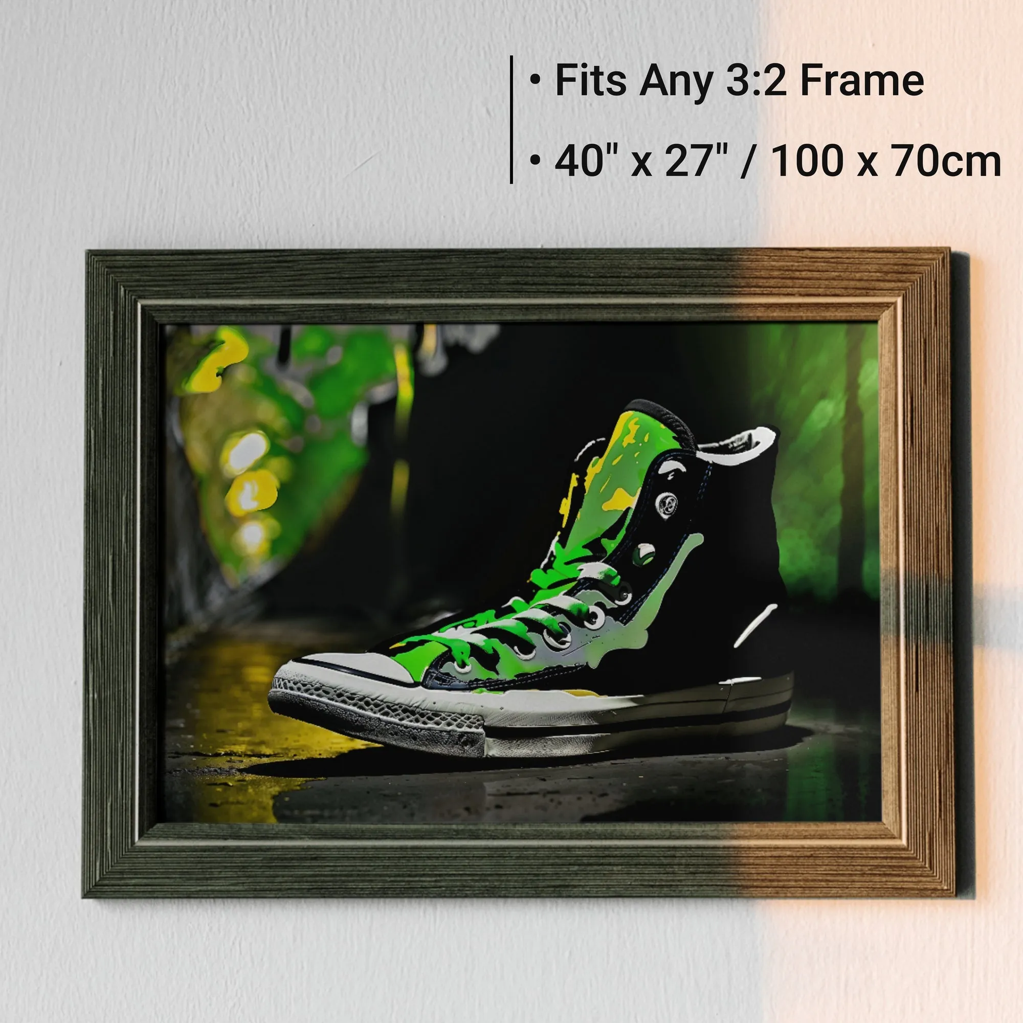 Urban Green High-Top Pump - Streetwear Wall Art