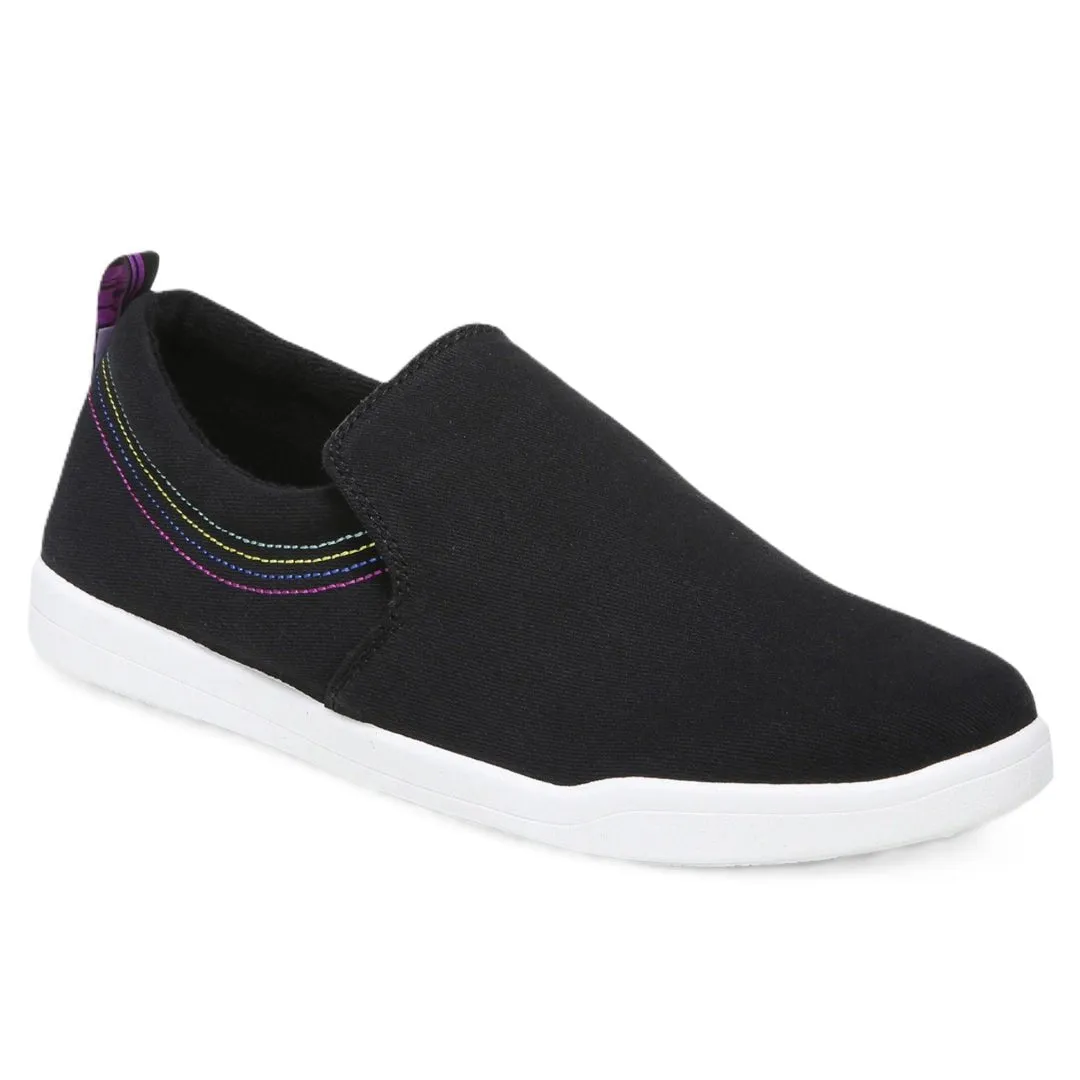 Vionic Women's Marshall Black Canvas Slip On Orthotic Sneaker Shoes