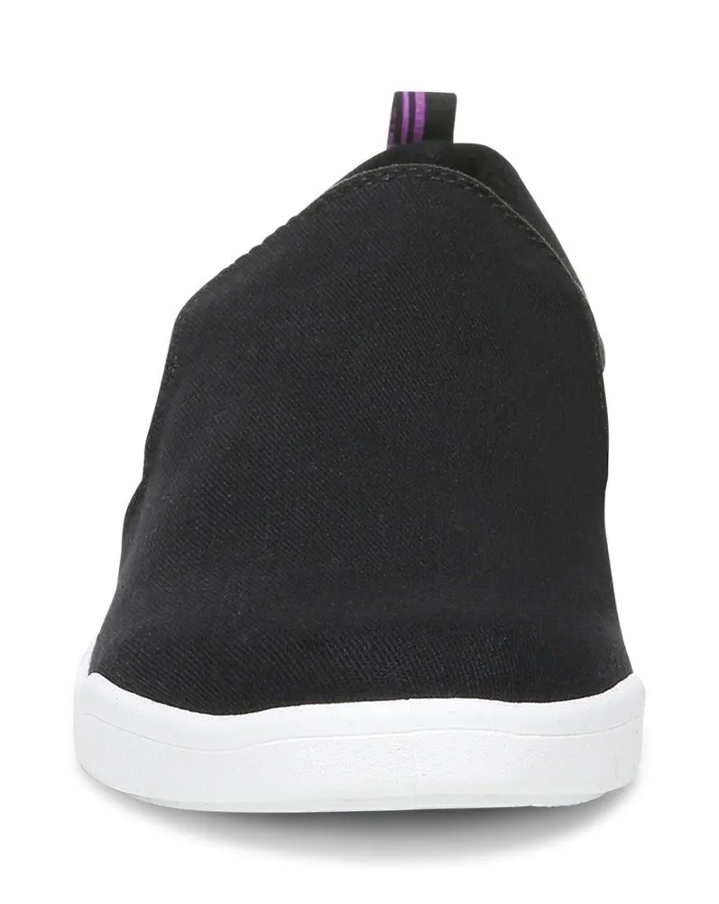 Vionic Women's Marshall Black Canvas Slip On Orthotic Sneaker Shoes