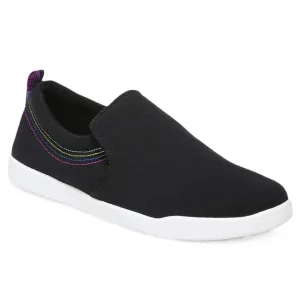 Vionic Women's Marshall Black Canvas Slip On Orthotic Sneaker Shoes