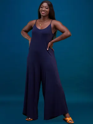 Vivo Jersey Strappy Jumpsuit - Navy Blue