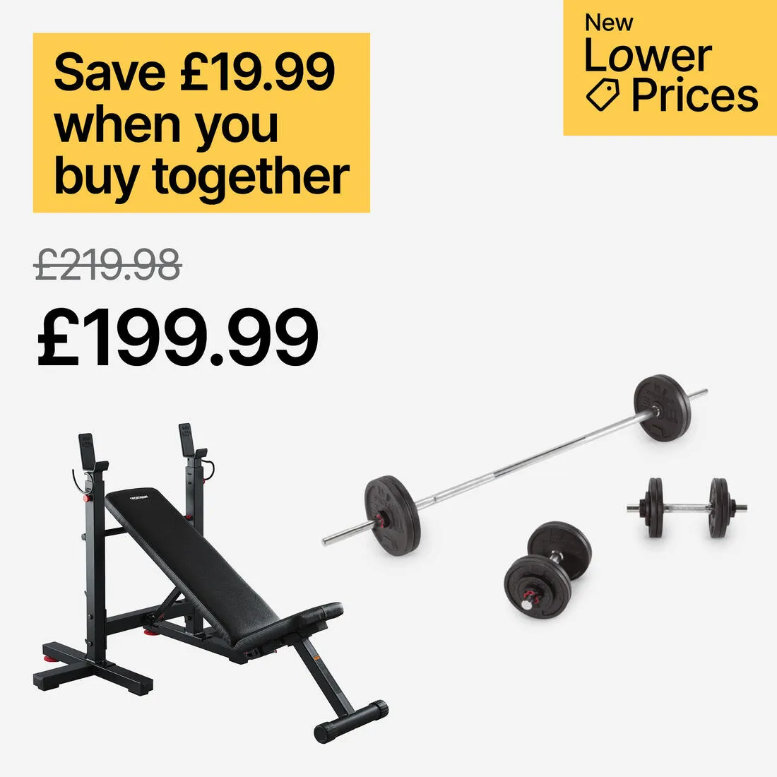 Weight Training Dumbbells and Bars Kit 50 kg