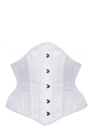 White Satin Waist Training Waspie Underbust