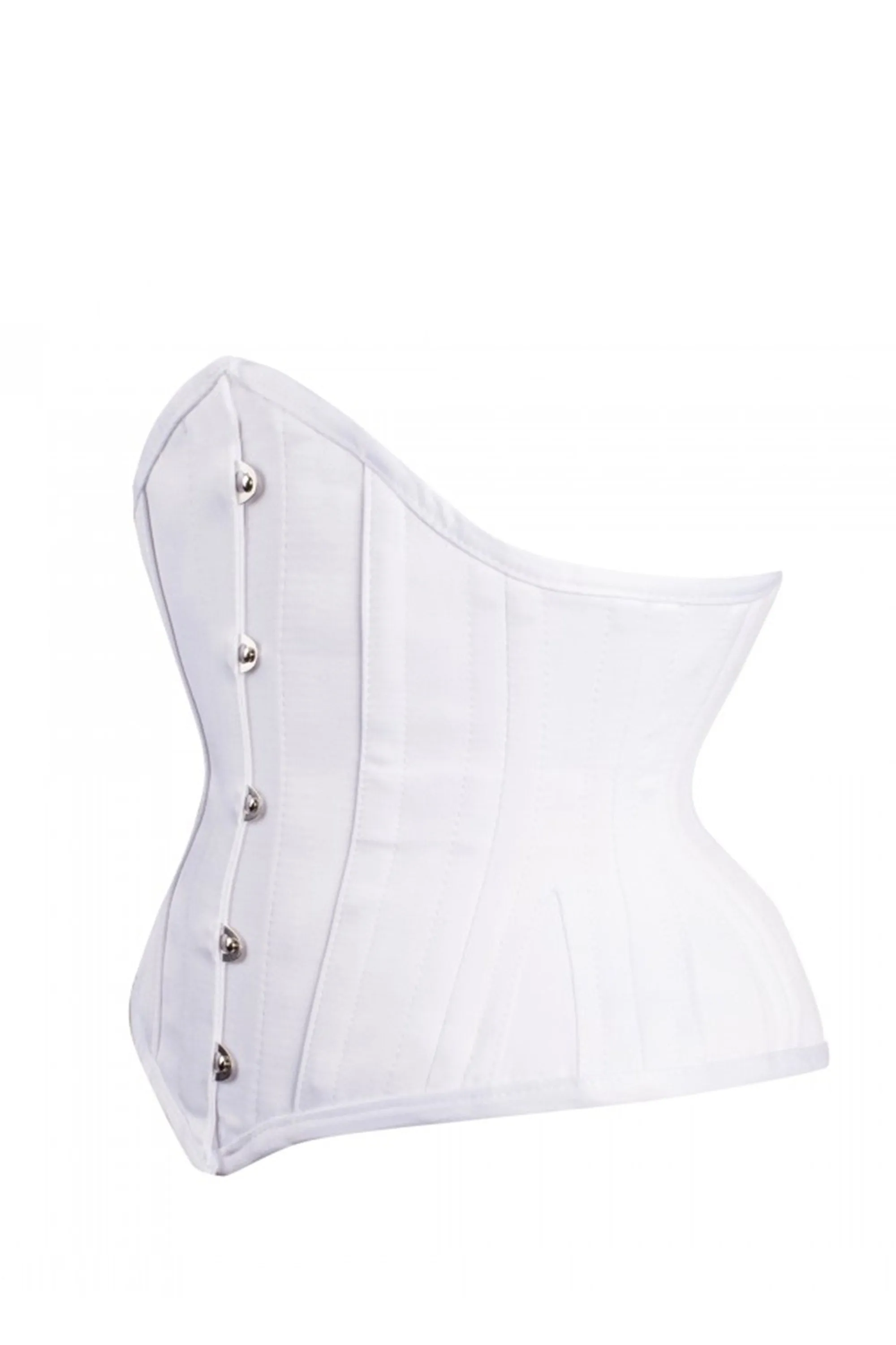 White Satin Waist Training Waspie Underbust