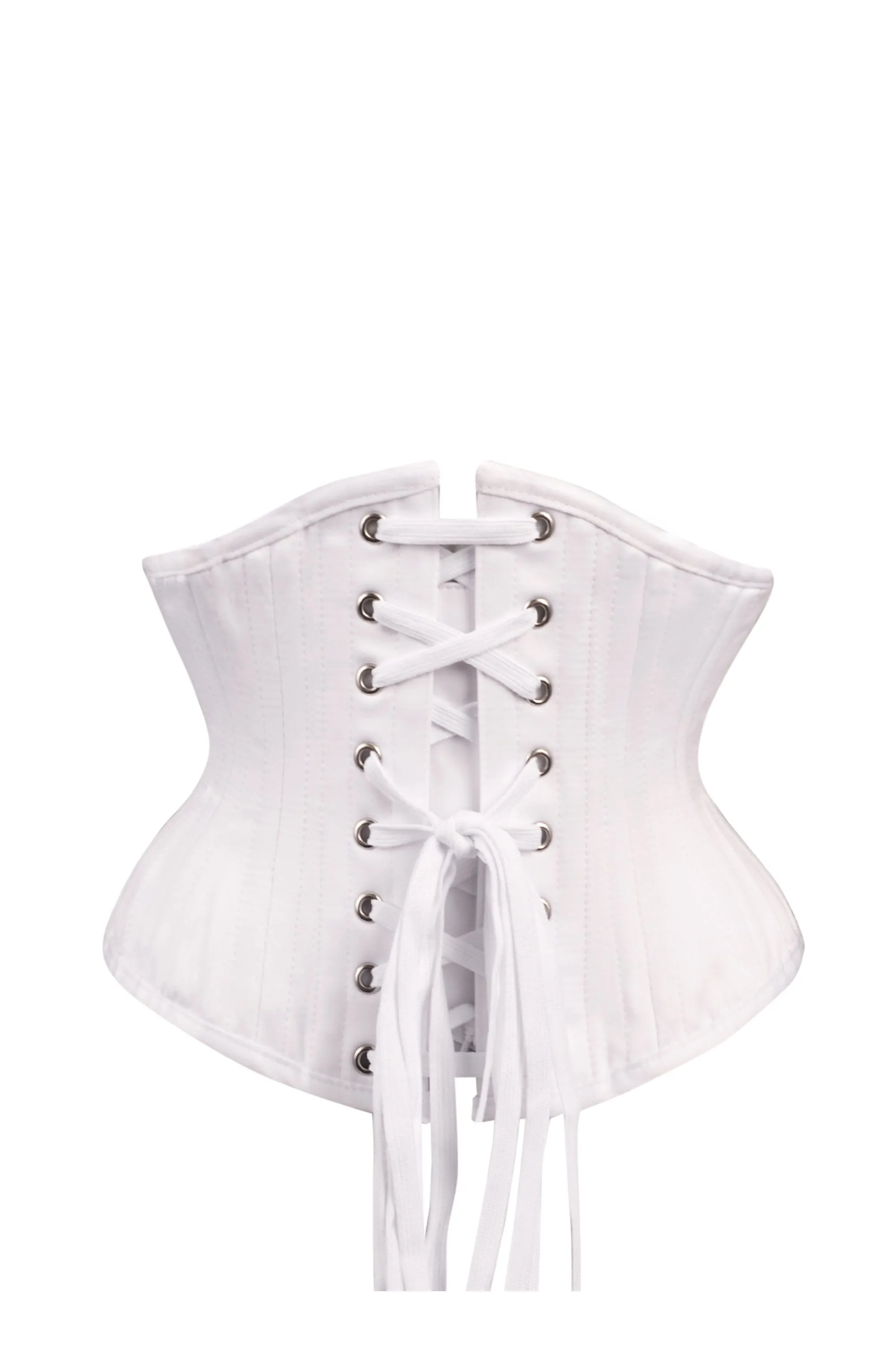 White Satin Waist Training Waspie Underbust