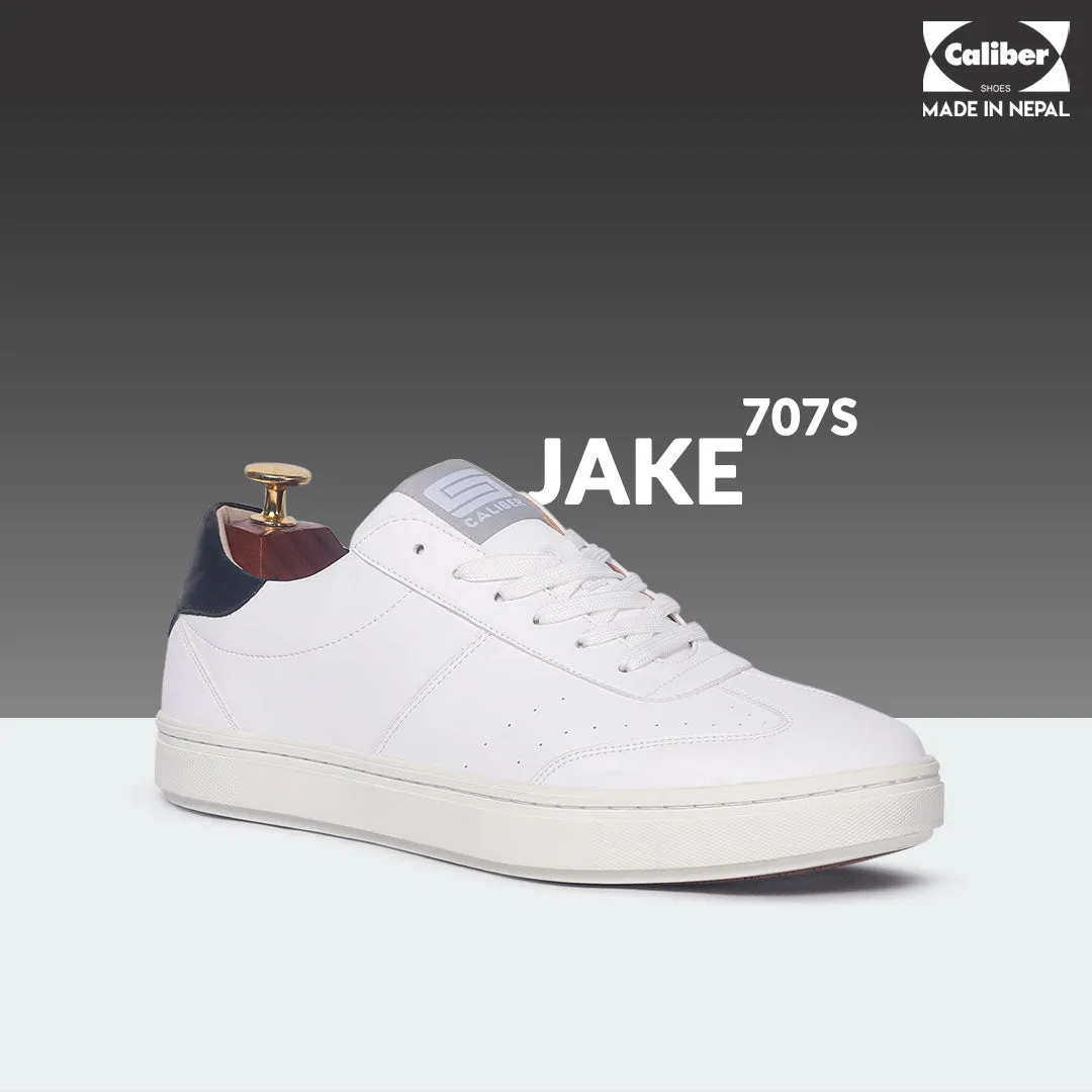 White/Black Casual Sneakers for Men (JAKE 707S)