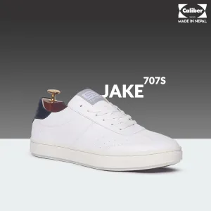 White/Black Casual Sneakers for Men (JAKE 707S)