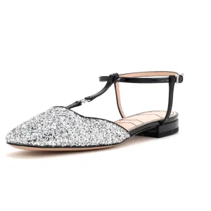 Women's GG Slingback Flats Glitter and Patent