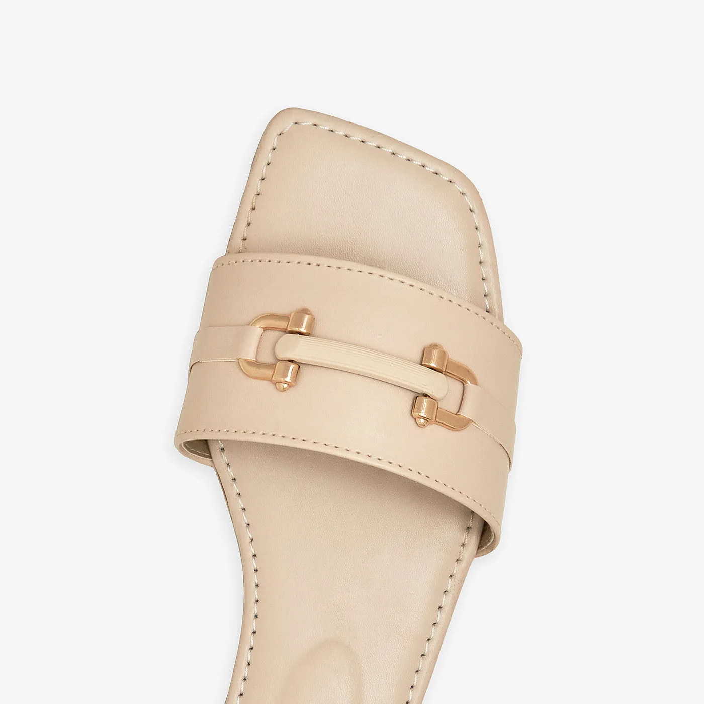 Women's Gold Studded Flats