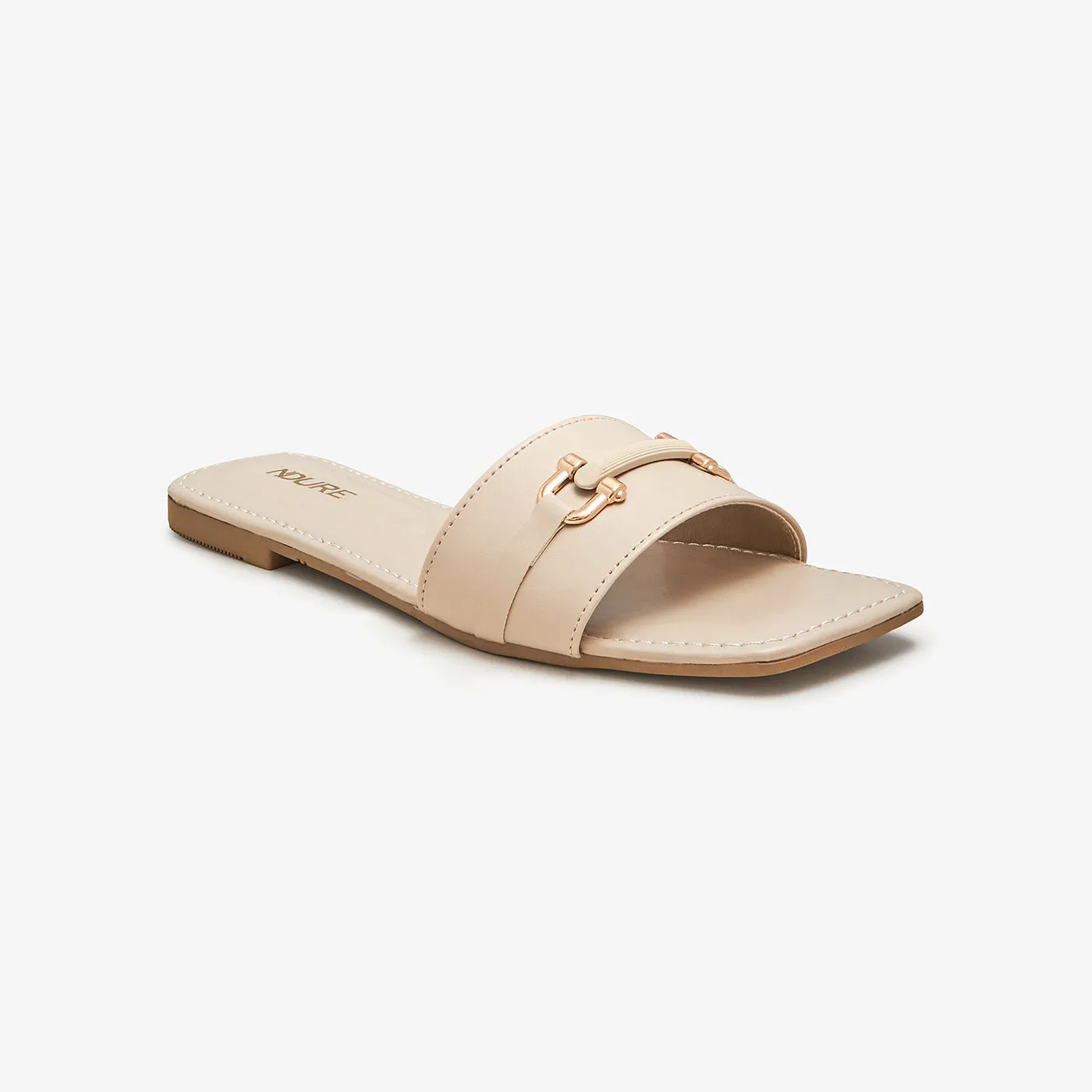 Women's Gold Studded Flats
