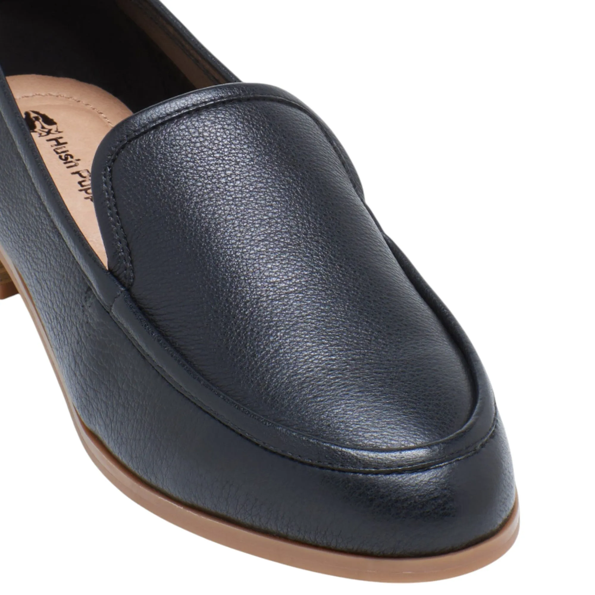 Womens Hush Puppies Loyola Ladies Formal Work Black Casual Slip On Shoes